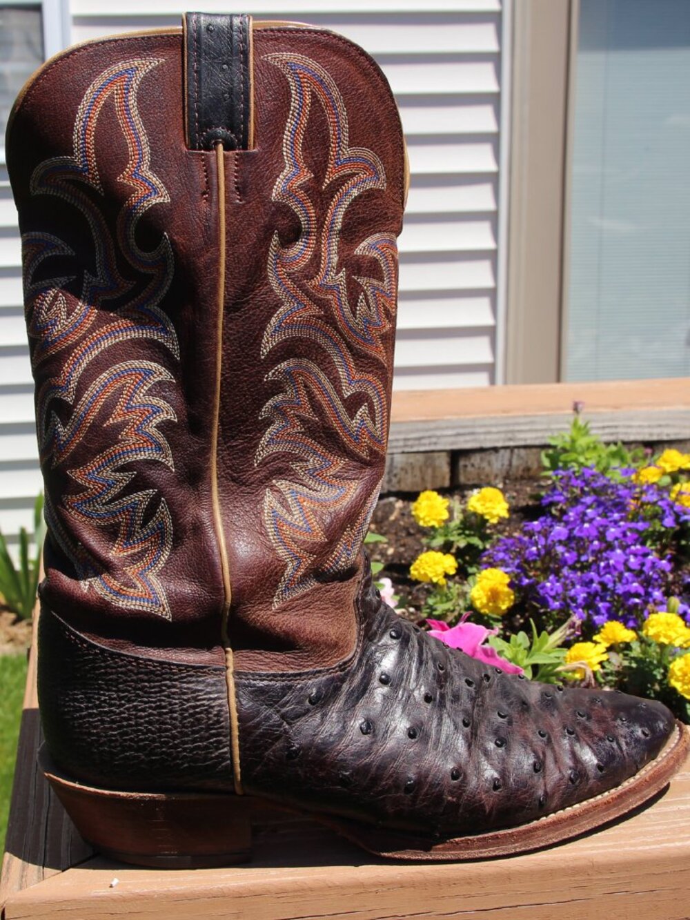 Justin BH1014 Men’s 11D Ostrich Leather Western Cowboy Boots